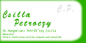 csilla petroczy business card